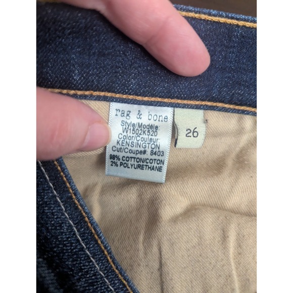 Rag & Bone Jeans Womens 26‎ Blue Dark Wash Skinny Jeans Kensington Low Rise - Picture 11 of 15